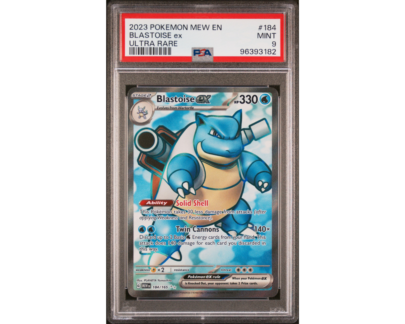 BLASTOISE EX 184/165 ULTRA RARE Full Art PSA 9 Pokémon 151